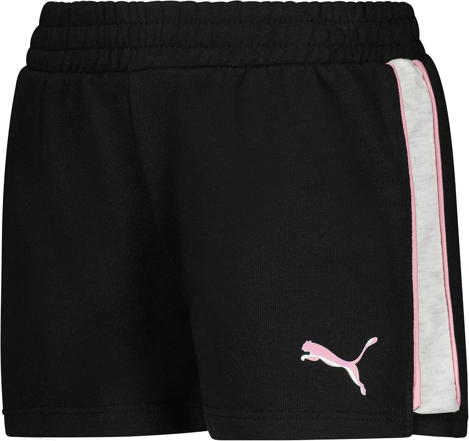 Детские шорты Puma из хлопка с французской махровой тканью, черный/розовый — фото 4