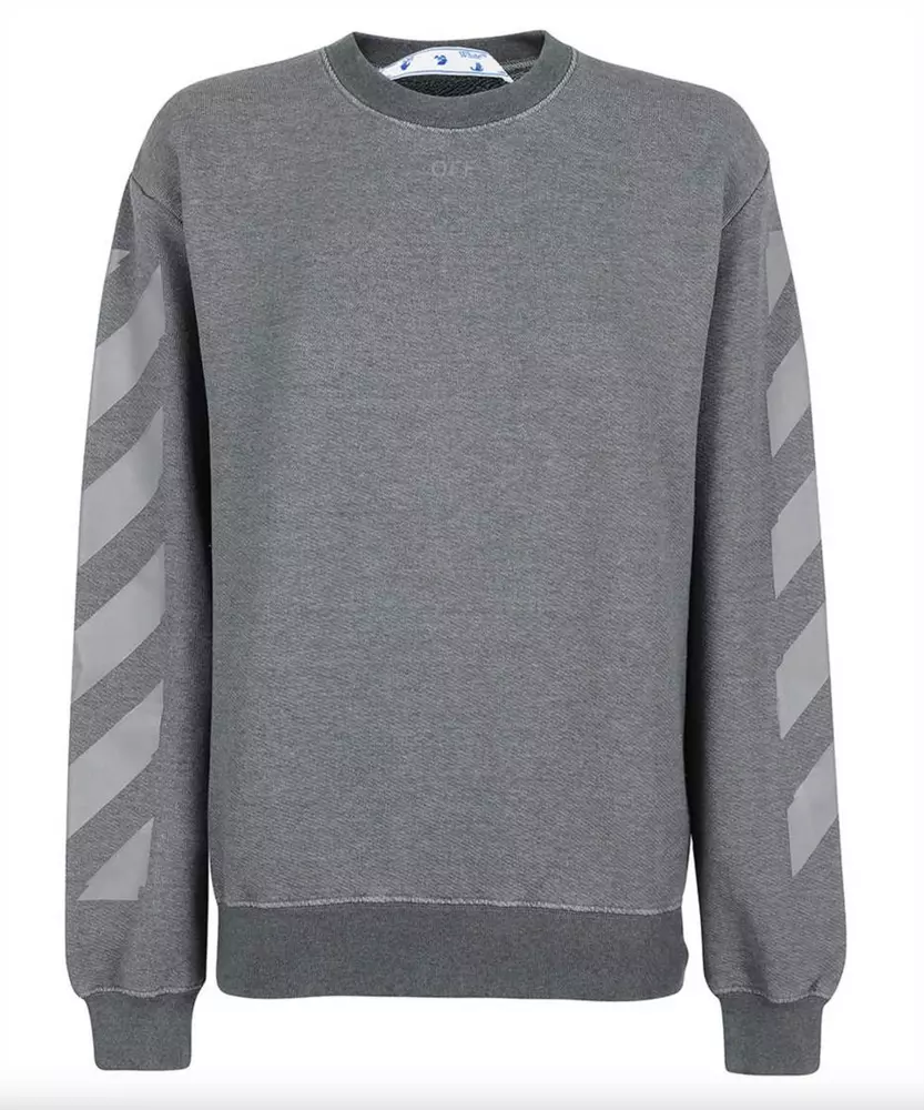 

Знаменитая серая дизайнерская толстовка с круглым вырезом Off-White