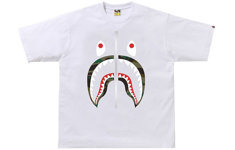 Футболка Bape 1st Camo Shark A BATHING APE, бело-желтая — фото 3