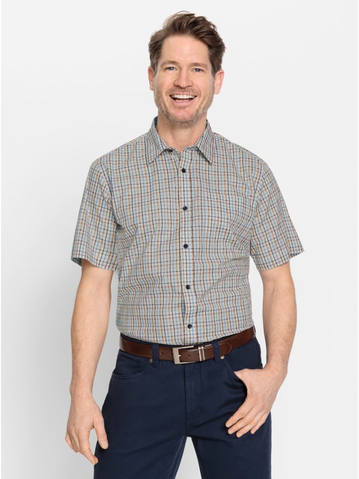 

Рубашка с короткими рукавами темно-синего и бежевого цветов WITT WEIDEN