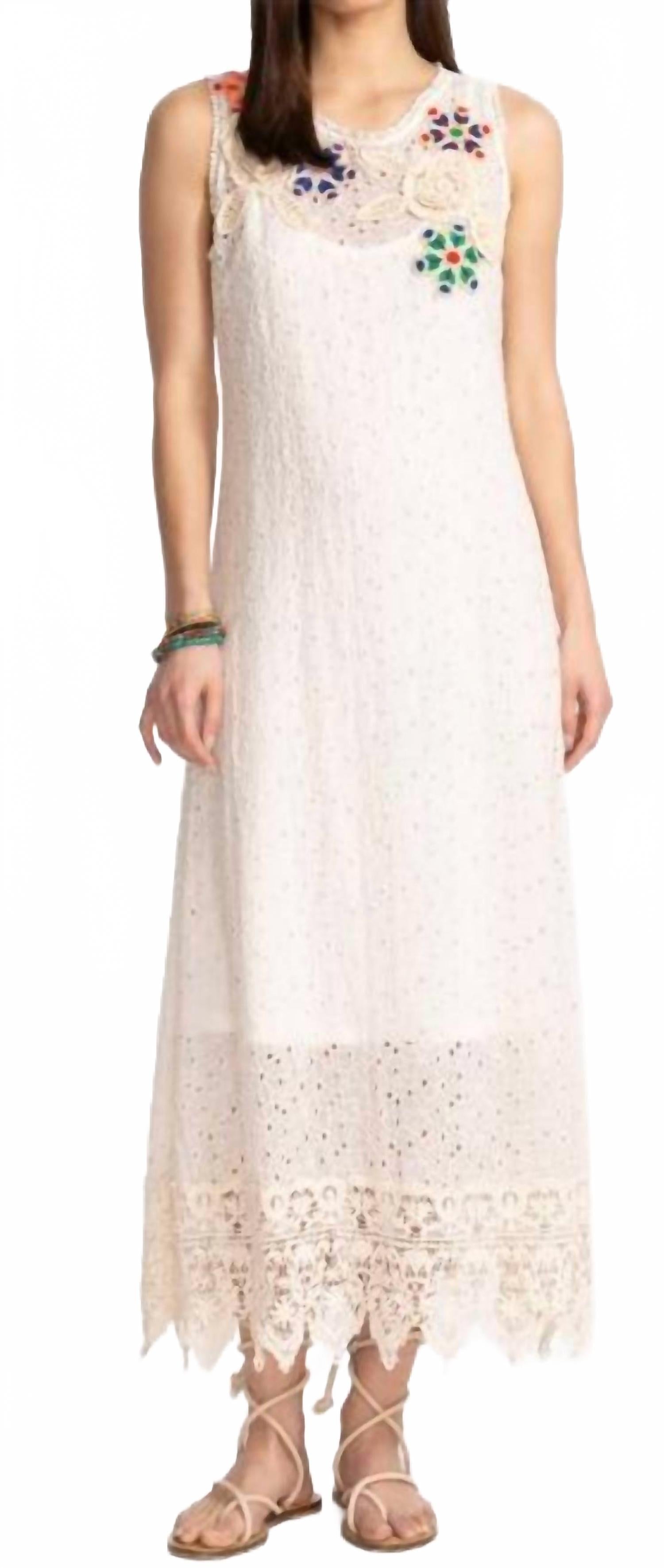 

Платье Нюдия с аппликацией в цвете айвори Johnny Was, кремовый