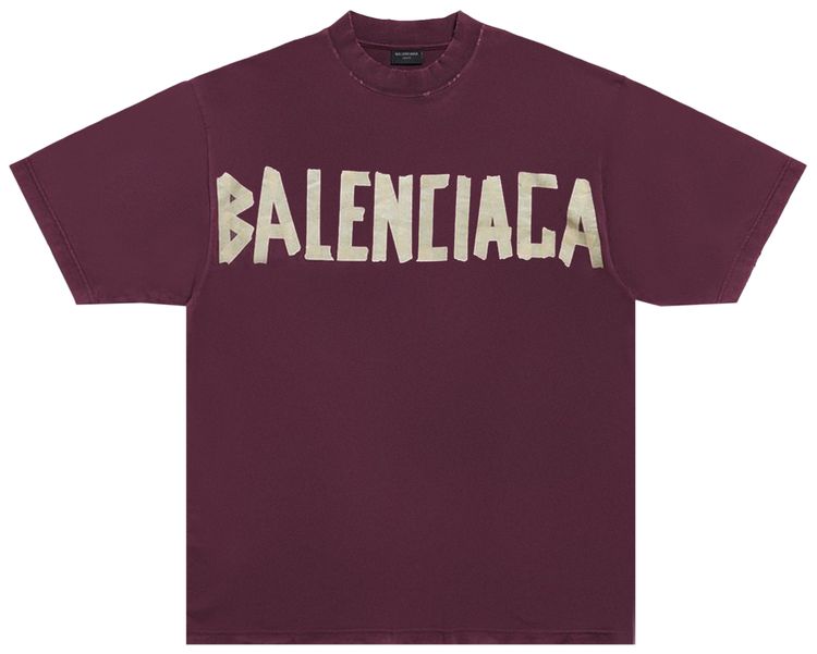

Футболка Balenciaga Tape Type Medium Fit T-Shirt 'Dark Red', красный