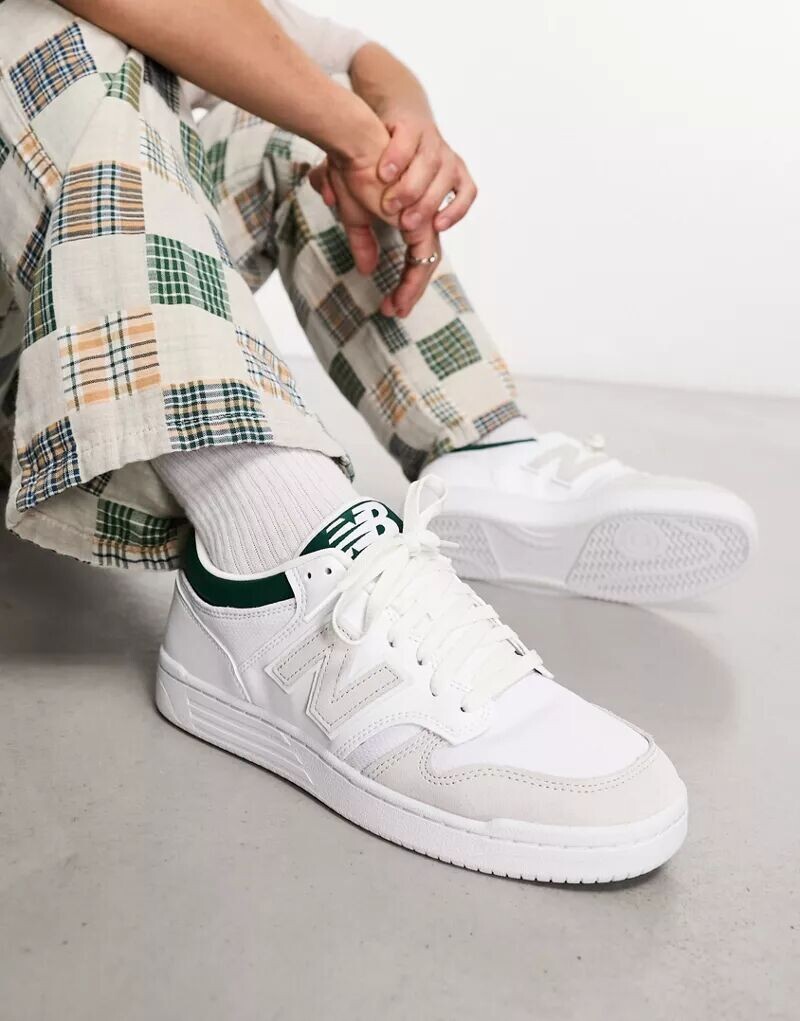

Кроссовки New Balance 480, белый/светло-серый/темно-зеленый