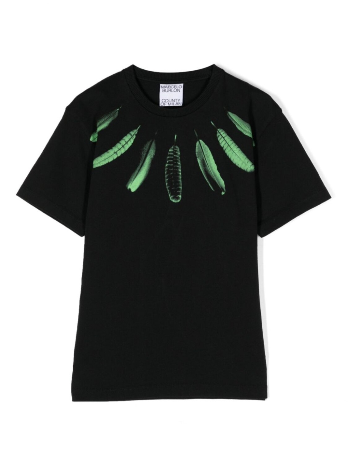 

Футболка с принтом Collar Feathers Marcelo Burlon County Of Milan Kids, черный