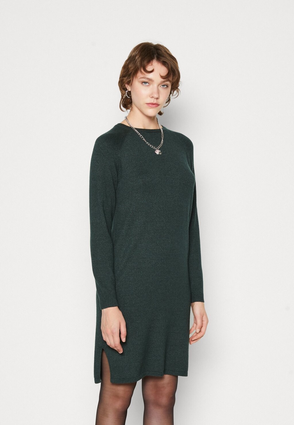 

Платье JDY JDYMARCO O NECK SLIT DRESS, цвет scarab melange