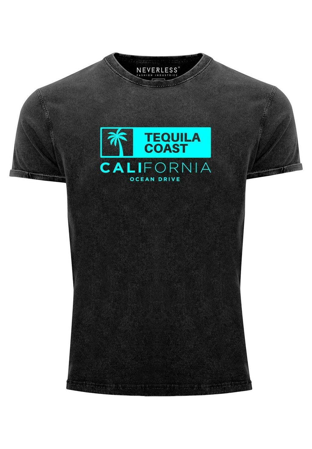 

Футболка с принтом VINTAGE CALIFORNIA OCEAN DRIVE KALIFORNIEN PALME SO Neverless, черный
