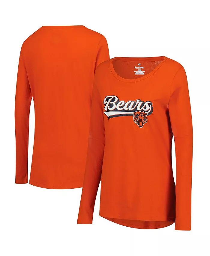 

Женская оранжевая футболка Chicago Bears Tail Sweep с длинным рукавом Fanatics