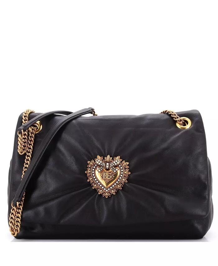 

Большая сумка через плечо Devotion Soft Flap из кожи Pre-Owned Dolce & Gabbana, черный