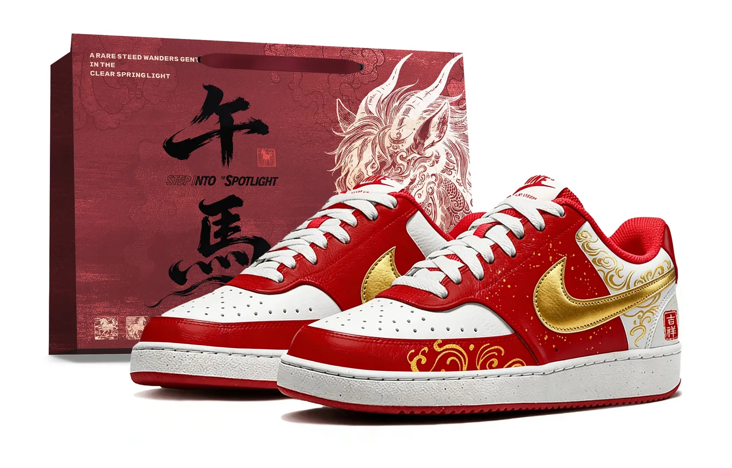 Nike Кроссовки для скейтбординга Court Vision Ma Yu Xin Cheng SBOX из синтетической кожи, устойчивые к истиранию, с поддержкой, низкие, мужские