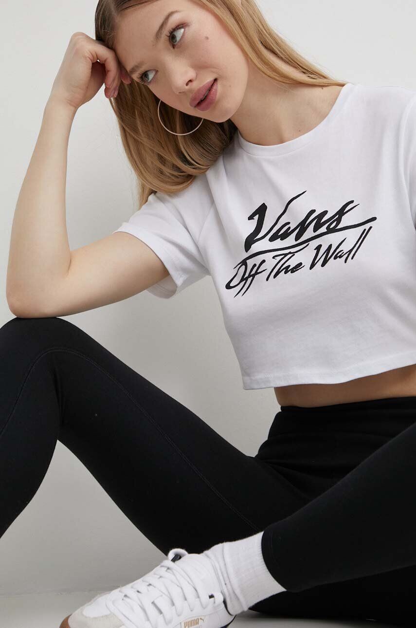 

Хлопковая футболка Vans, белый