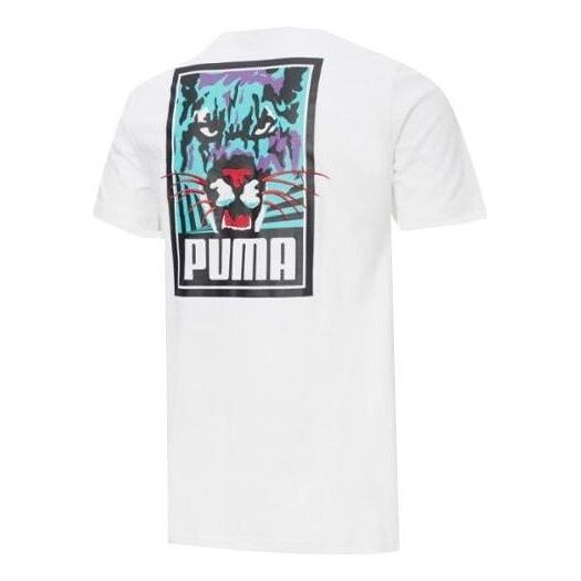 

Футболка casual graphic t-shirt 'white black blue' Puma, белый