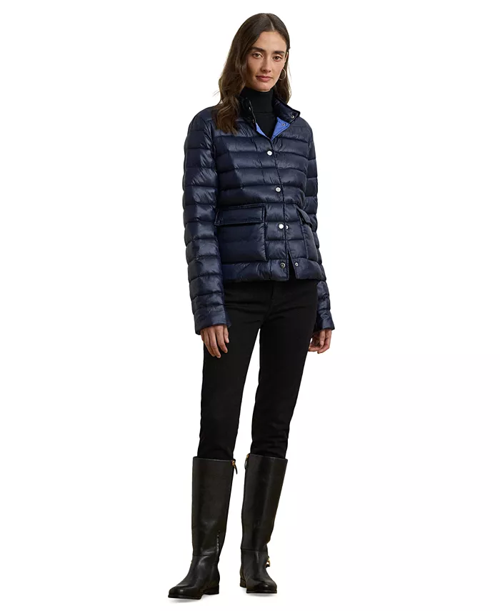 

Укороченное складное пальто на пуговицах со стоячим воротником Lauren Ralph Lauren, синий