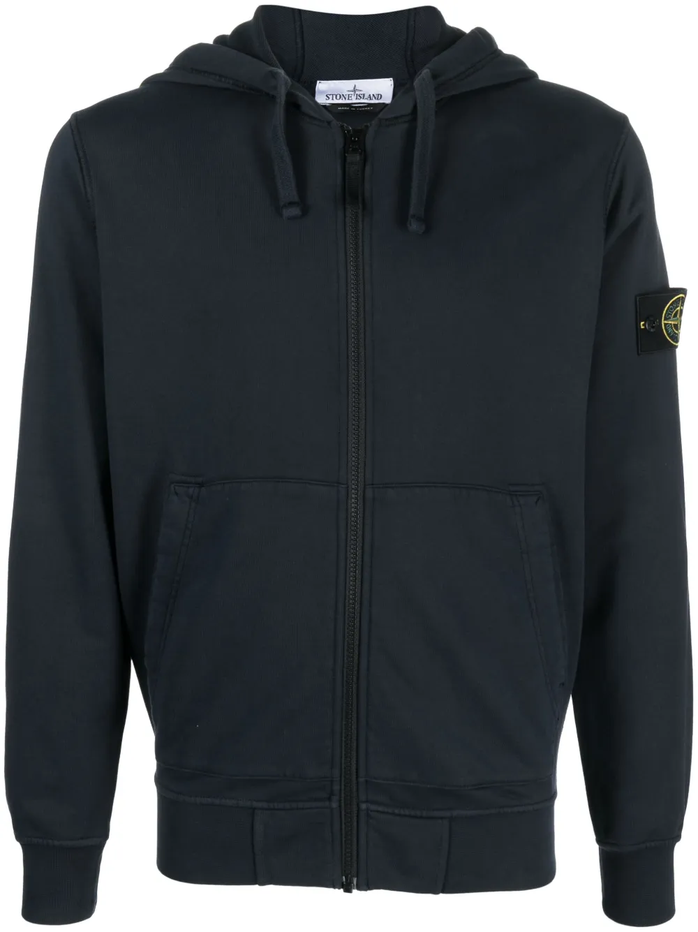 

Худи с кулиской и нашивкой-логотипом Stone Island, синий