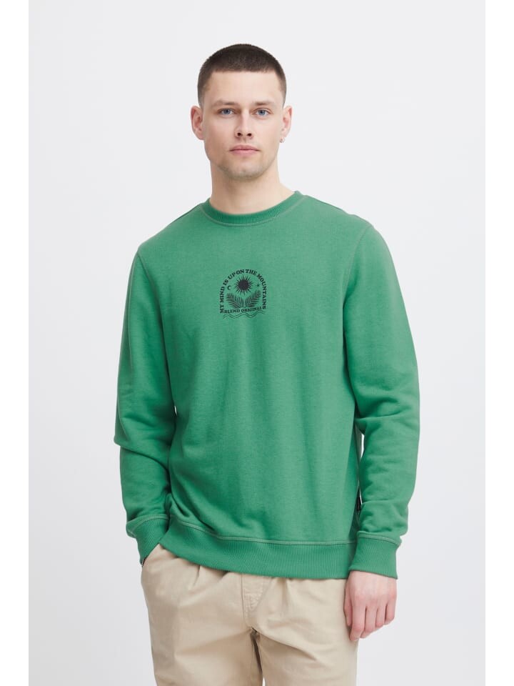 

Толстовка BLEND Sweatshirt BHSweatshirt 20716879 Cooles Sweatshirt mit Print, зеленый