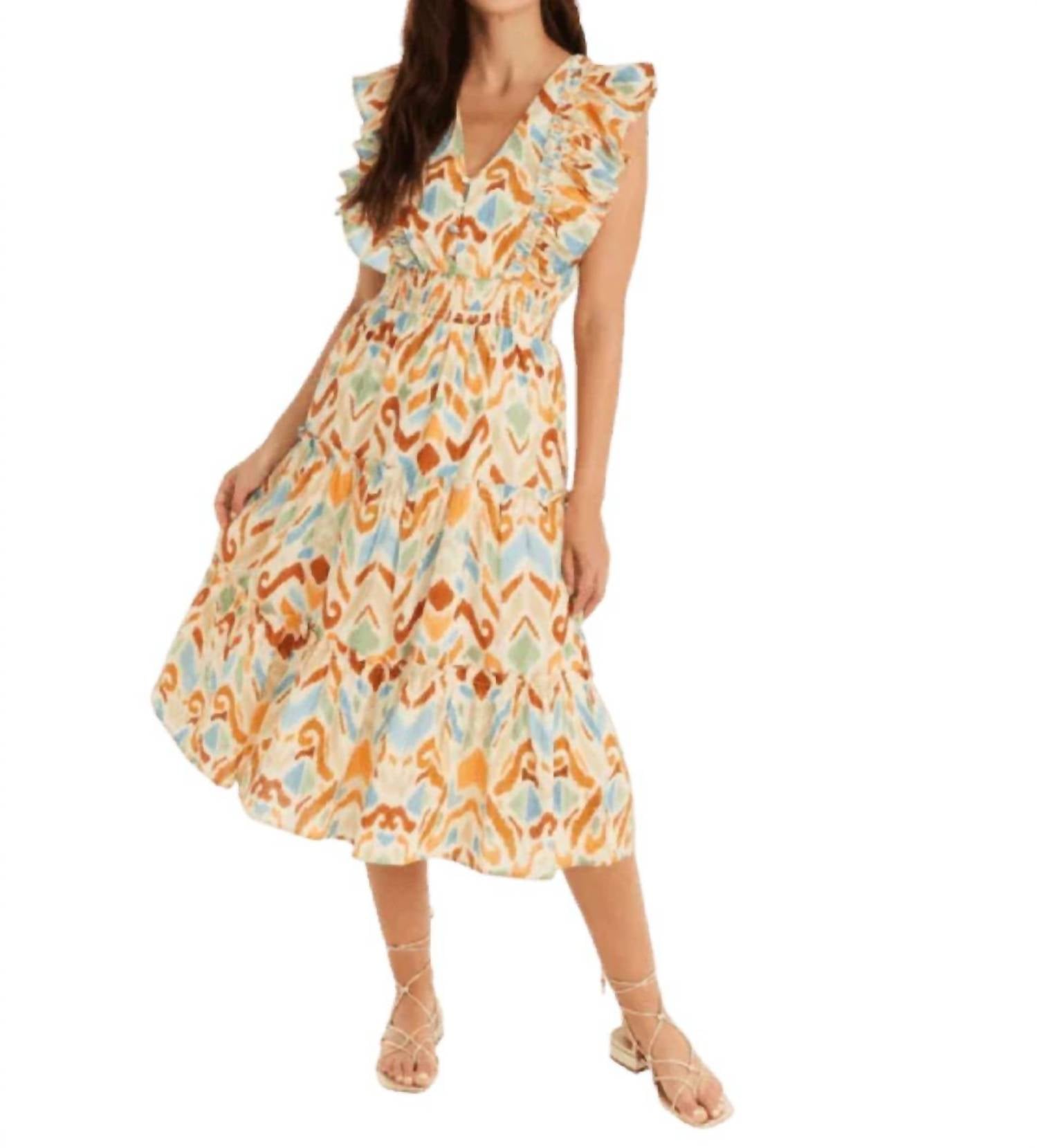 

Платье Ellie Midi в разноцветном принте ALLISON NEW YORK, мультиколор