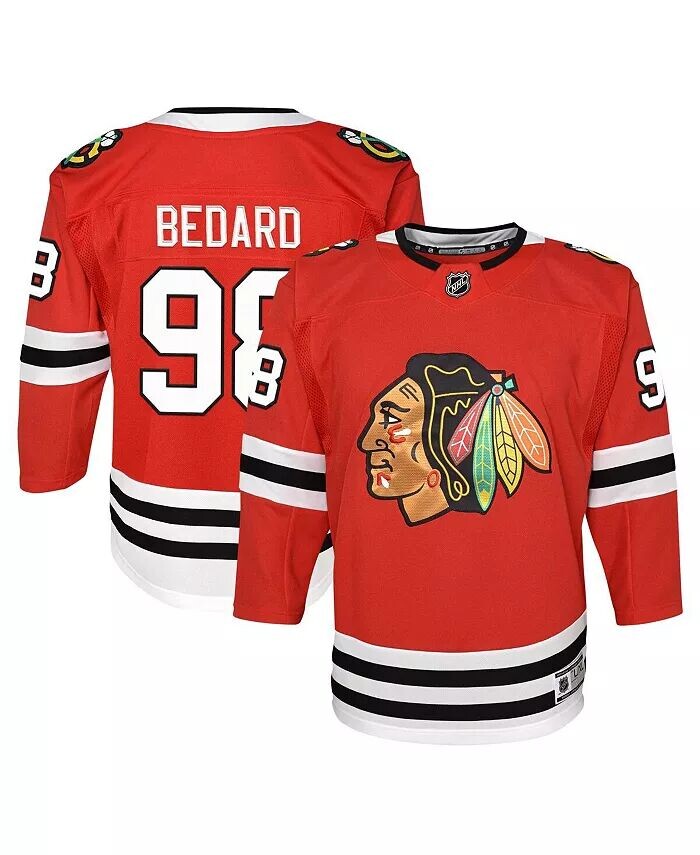 

Джерси Big Boys Connor Bedard Red Chicago Blackhawks Home Premier Player Outerstuff, красный