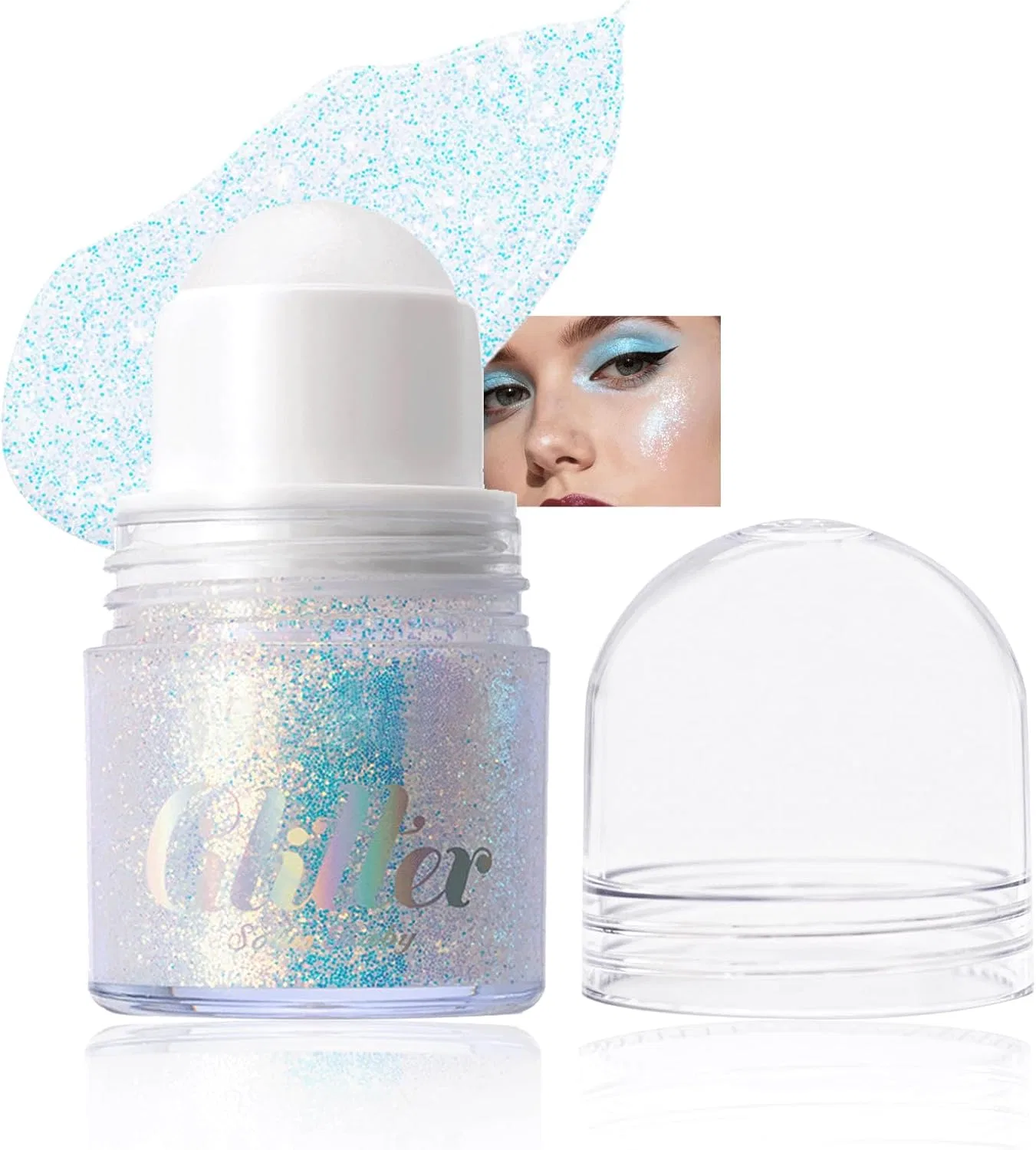 Ролл-он блеск для тела и лица Sparkling Blue, Lestpola, 20 г, синий