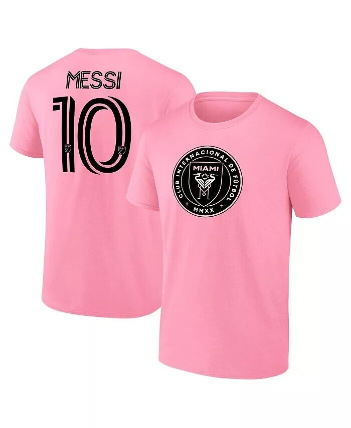 

Мужская розовая футболка с именем Лионеля Месси Inter Miami CF Authentic Stack Name Number Fanatics, розовый