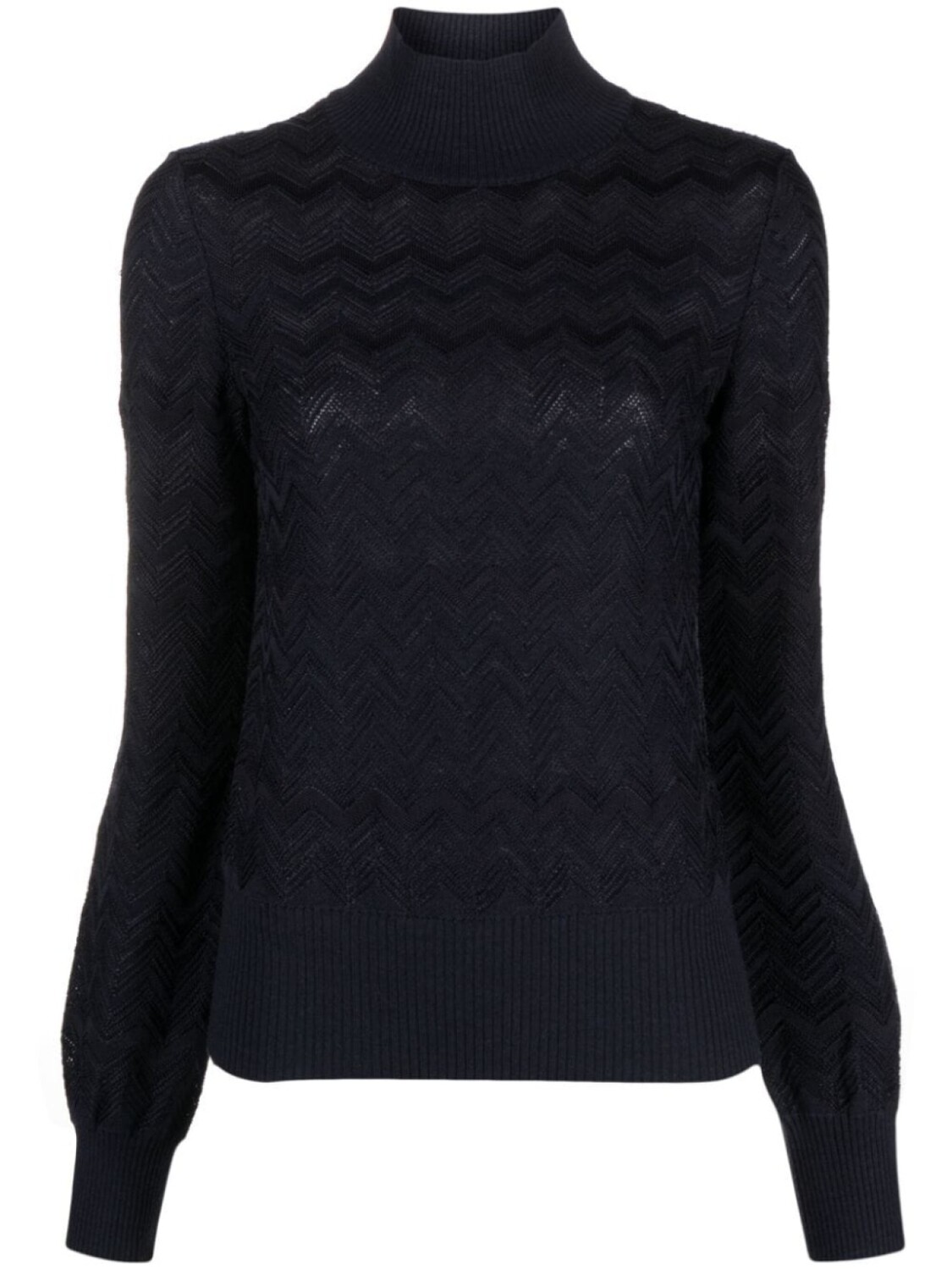 

Missoni джемпер с узором шеврон и высоким воротником, синий