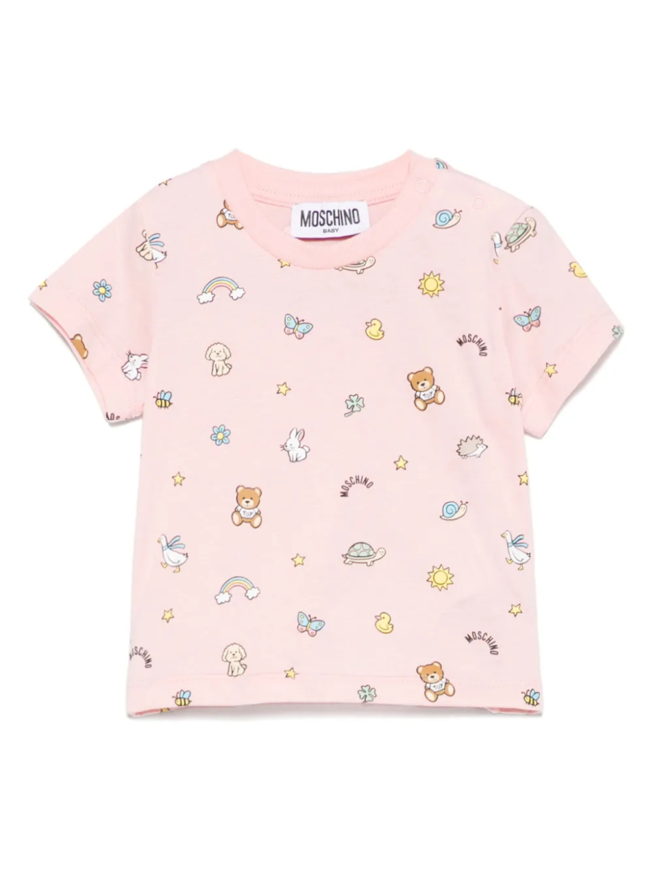 

Футболка с принтом Teddy Bear Moschino Kids, розовый