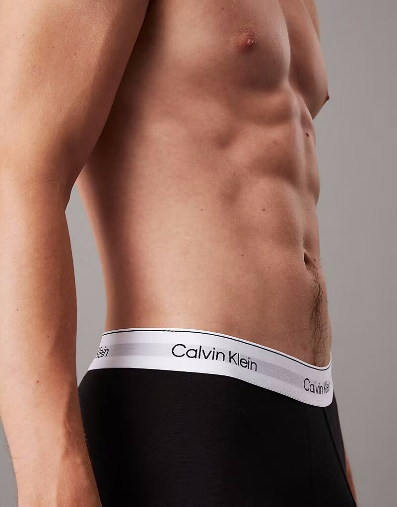 Комплект из 3-х трусов-боксеров Calvin Klein Icon Cotton Stretch с низкой посадкой черного цвета — фото 4