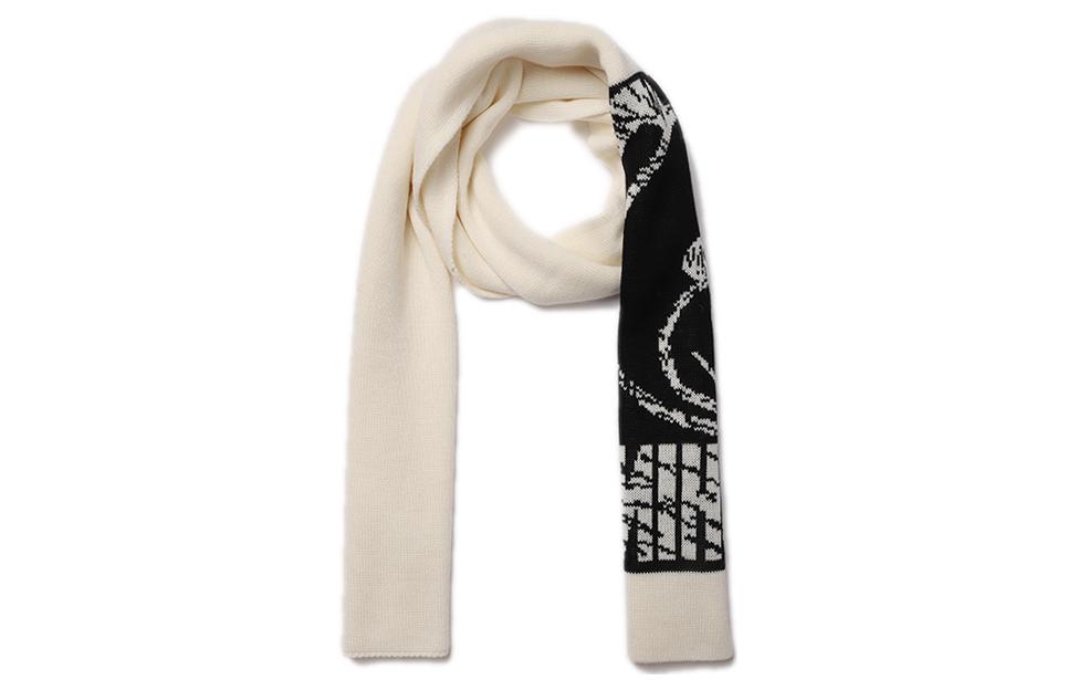 

MOSCHINO Вязаный шарф унисекс экрю, Ecru