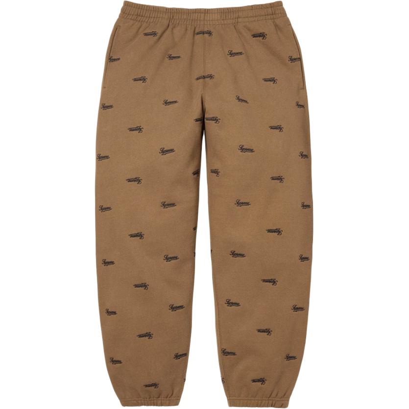 FW25 WEEK18 Repeat Script Sweatpant Вязаные спортивные штаны Unisex Supreme, черный — фото 2