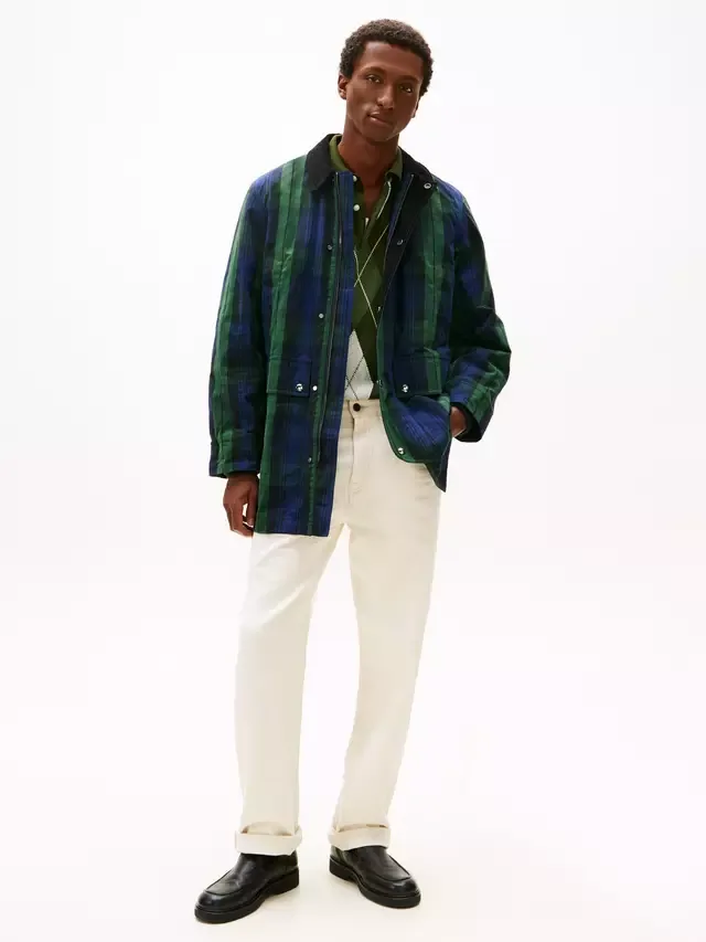Длинная клетчатая вощеная куртка Wax Barn Jacket, Blackwatch/Multiple Tommy Hilfiger — фото 3