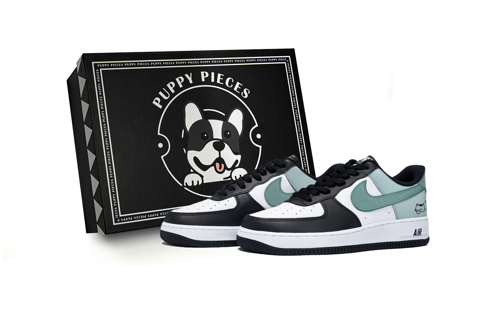 

Nike Кроссовки Air Force 1 Low Top для скейтбординга, мужские, черные, белые, голубые