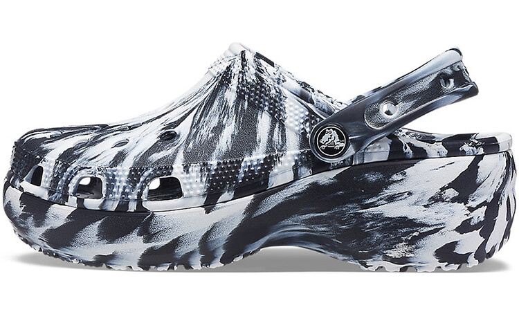 Сабо Crocs Classic Platform Marbled Clog 'Black White' Women's