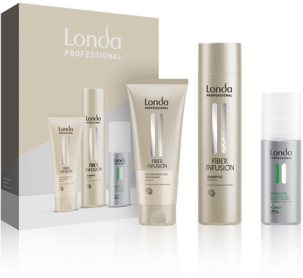 

Подарочный набор Fiber Infusion для поврежденных и окрашенных волос Londa Professional, 3 шт