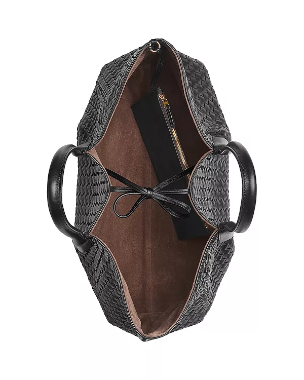 Двусторонняя сумка-тоут Pinacoteca из кожи intrecciato Bottega Veneta, черный — фото 4