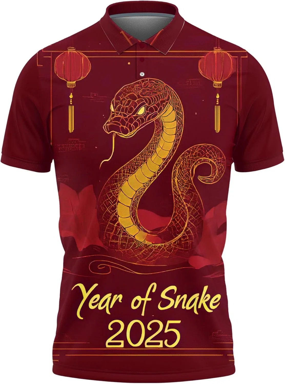 Поло мужское с принтом Змея, Regular Fit, Snake_07