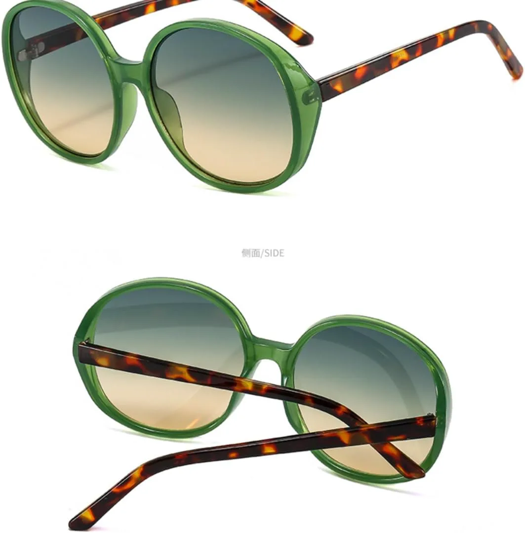 

Солнцезащитные очки в круглой оправе в стиле ретро, ​​коричнево-черные, большого размера, модные женские очки для активного отдыха на открытом воздухе TKKTLLT, C9