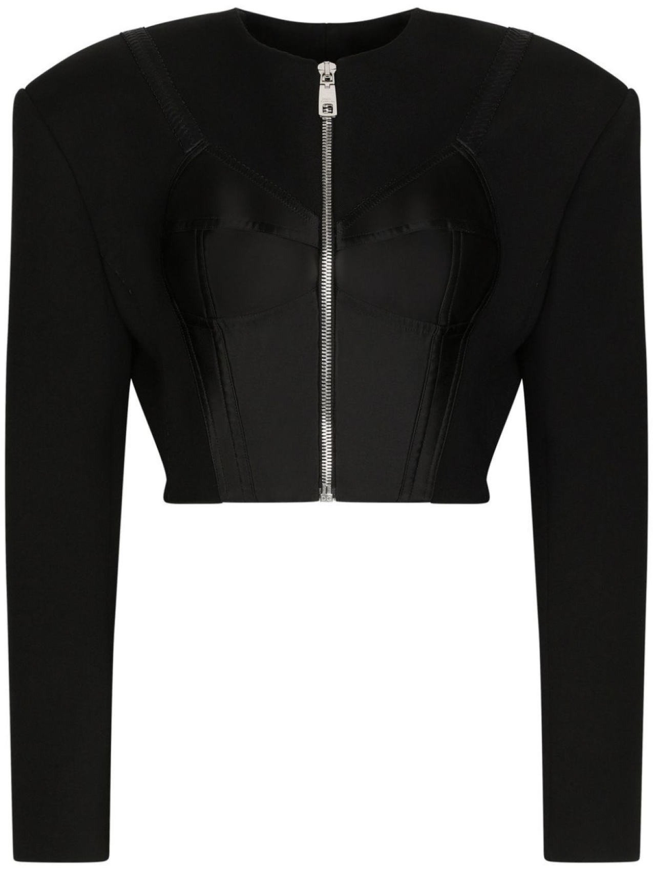 

Dolce & Gabbana cropped bustier-panel jacket, черный