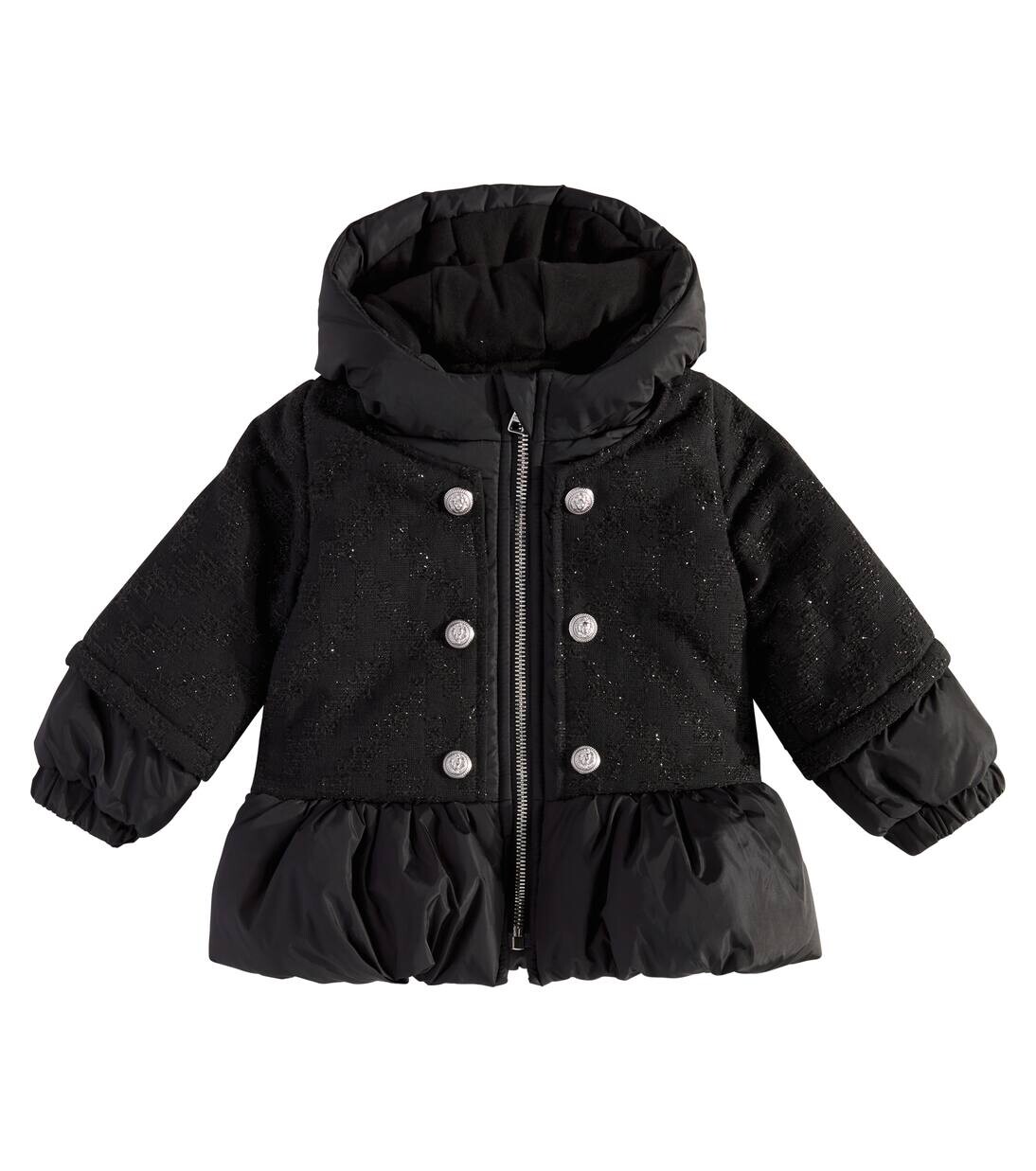 

Детская стеганая куртка Balmain Kids, цвет nero/nero