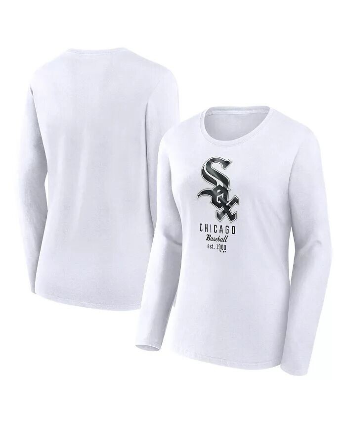 

Женская белая футболка Chicago White Sox с длинным рукавом Fanatics