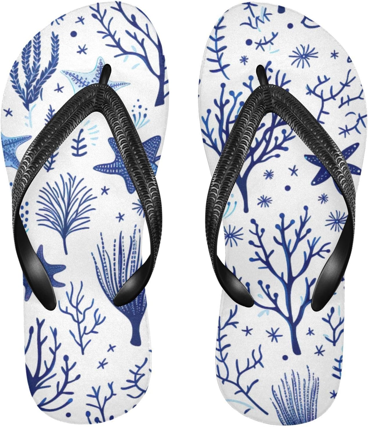 

Пляжные летние шлепанцы Seashell кораллово-синие для женщин и мужчин Kfbe