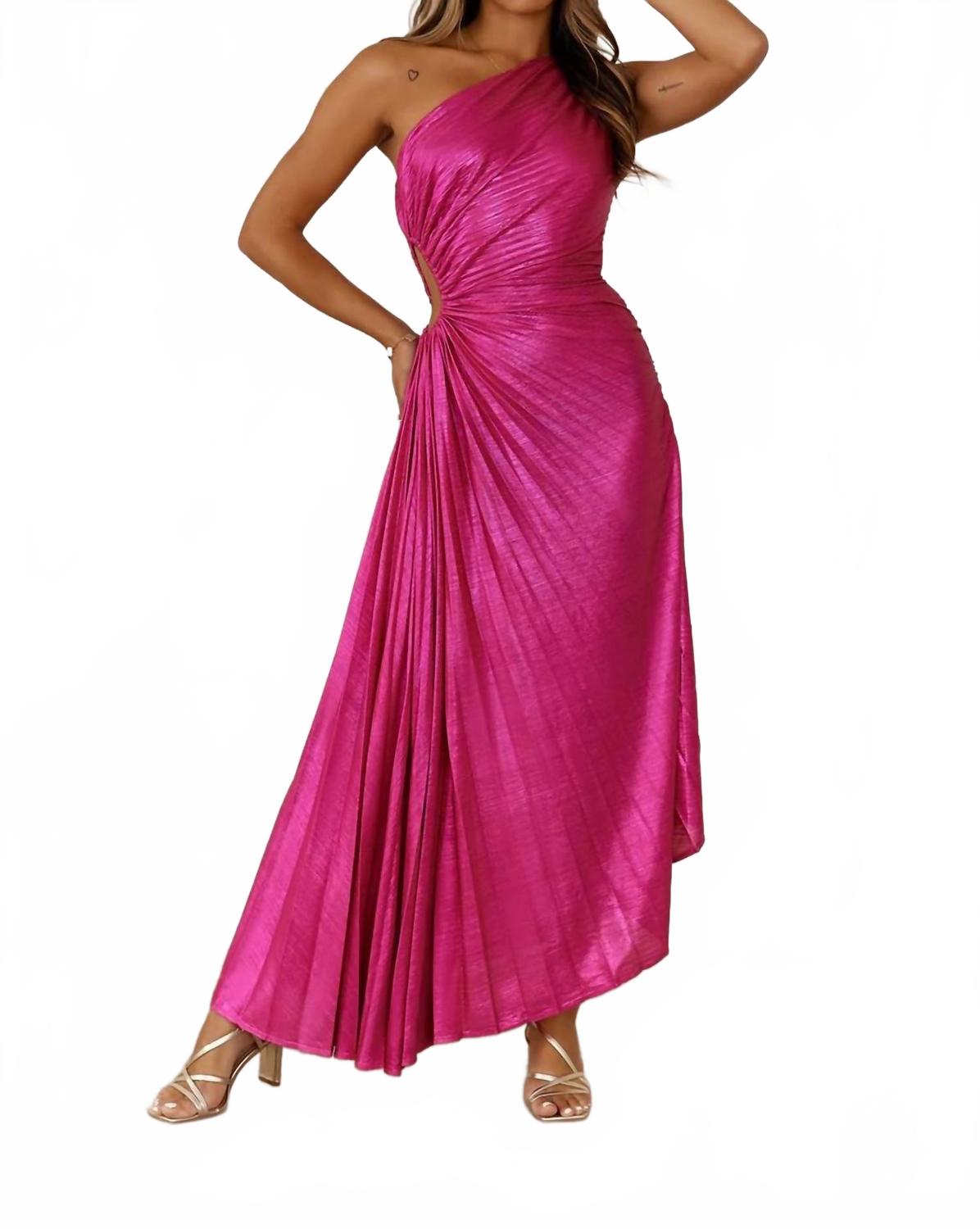 

DRESS FORUM Плиссированное макси-платье Olympia цвета фуксии