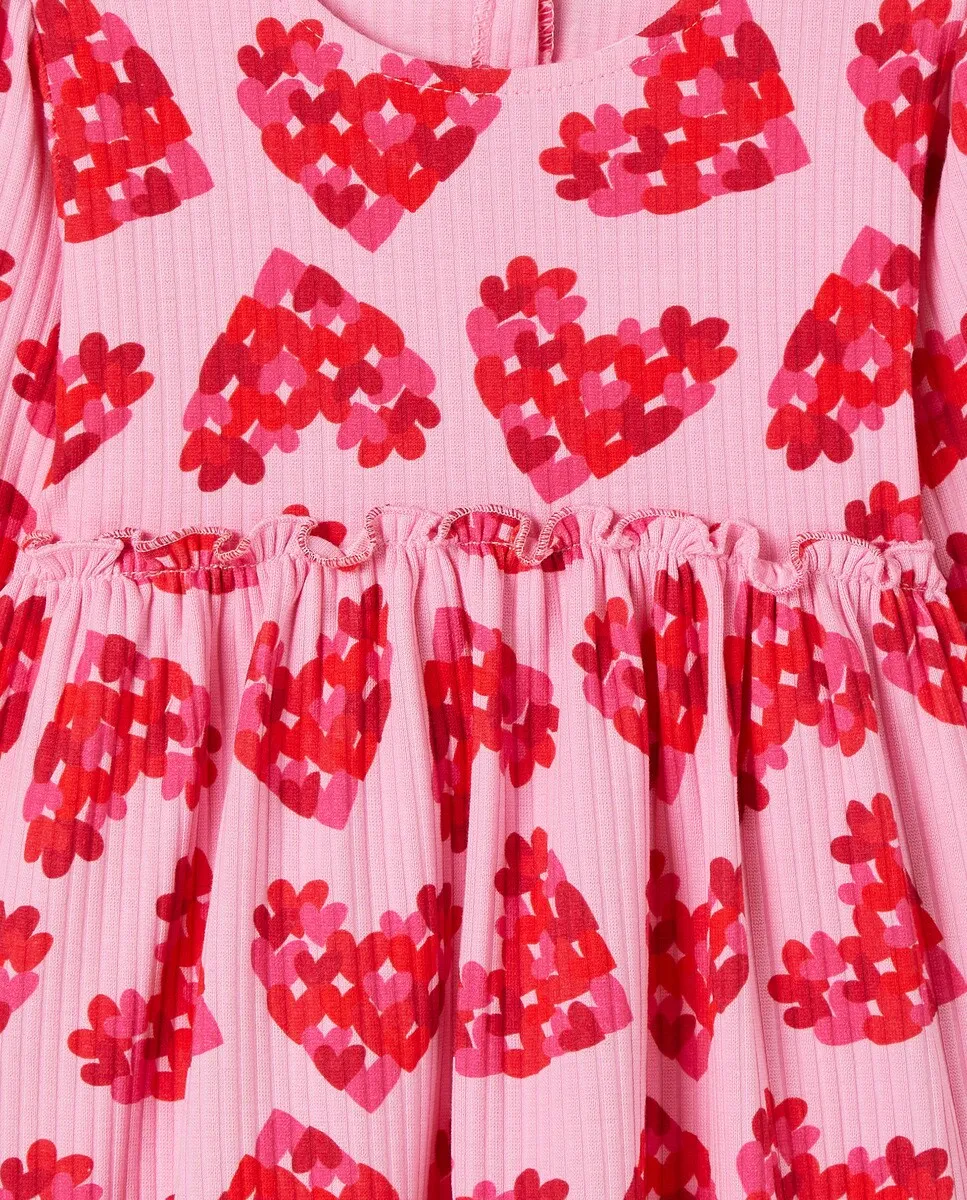 

Платье для девочки с принтом в виде сердечек Agatha Ruiz de la Prada, розовый