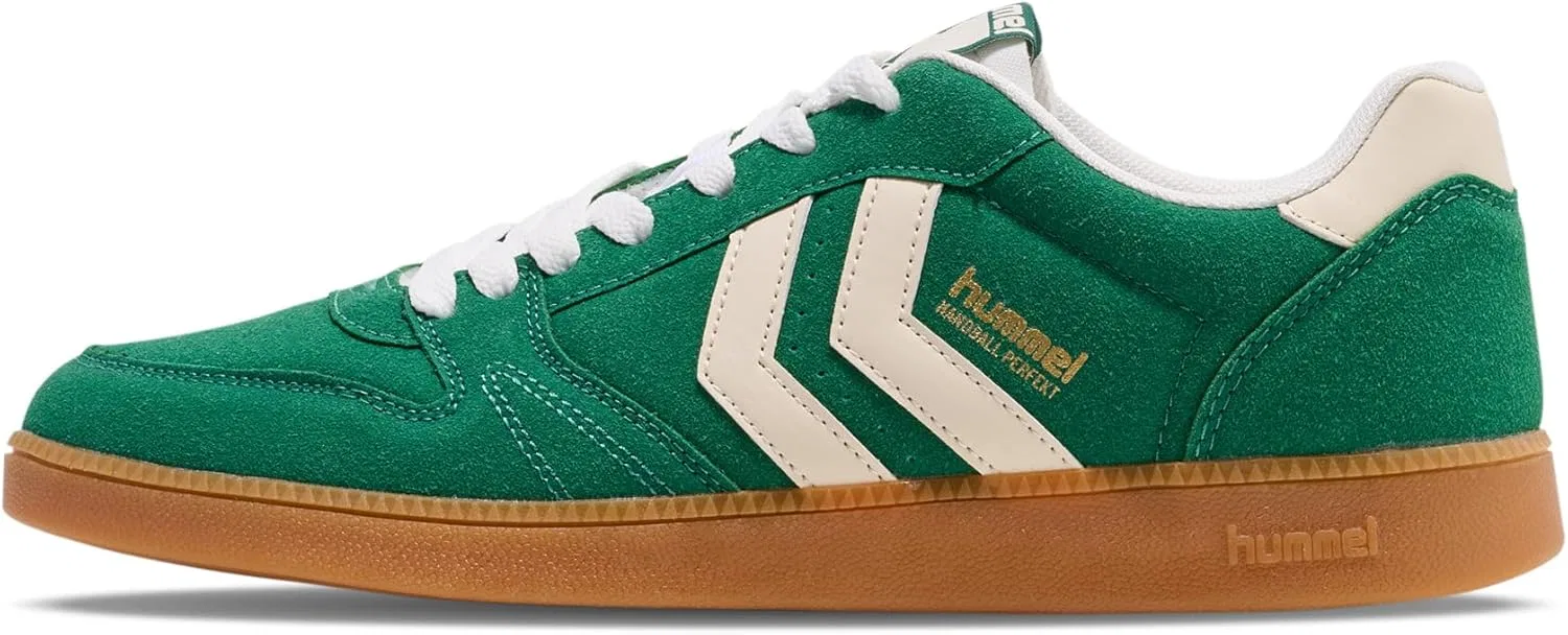 Кроссовки для гандбола Hummel из синтетической замши, зеленые, артикул 222812-6170
