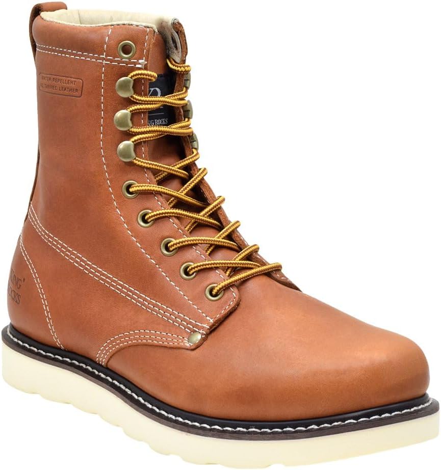 

Ботинки King Rocks для мужчин, размер 8, с плоским носком, удобные и строительные ботинки, Brun-6