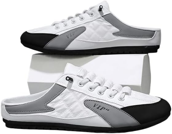 

Модные мужские слипоны на весну и лето, повседневные и домашние кроссовки-мулы, нескользящие удобные лоферы для работы, походов и трекинга Hhhchpm, белый