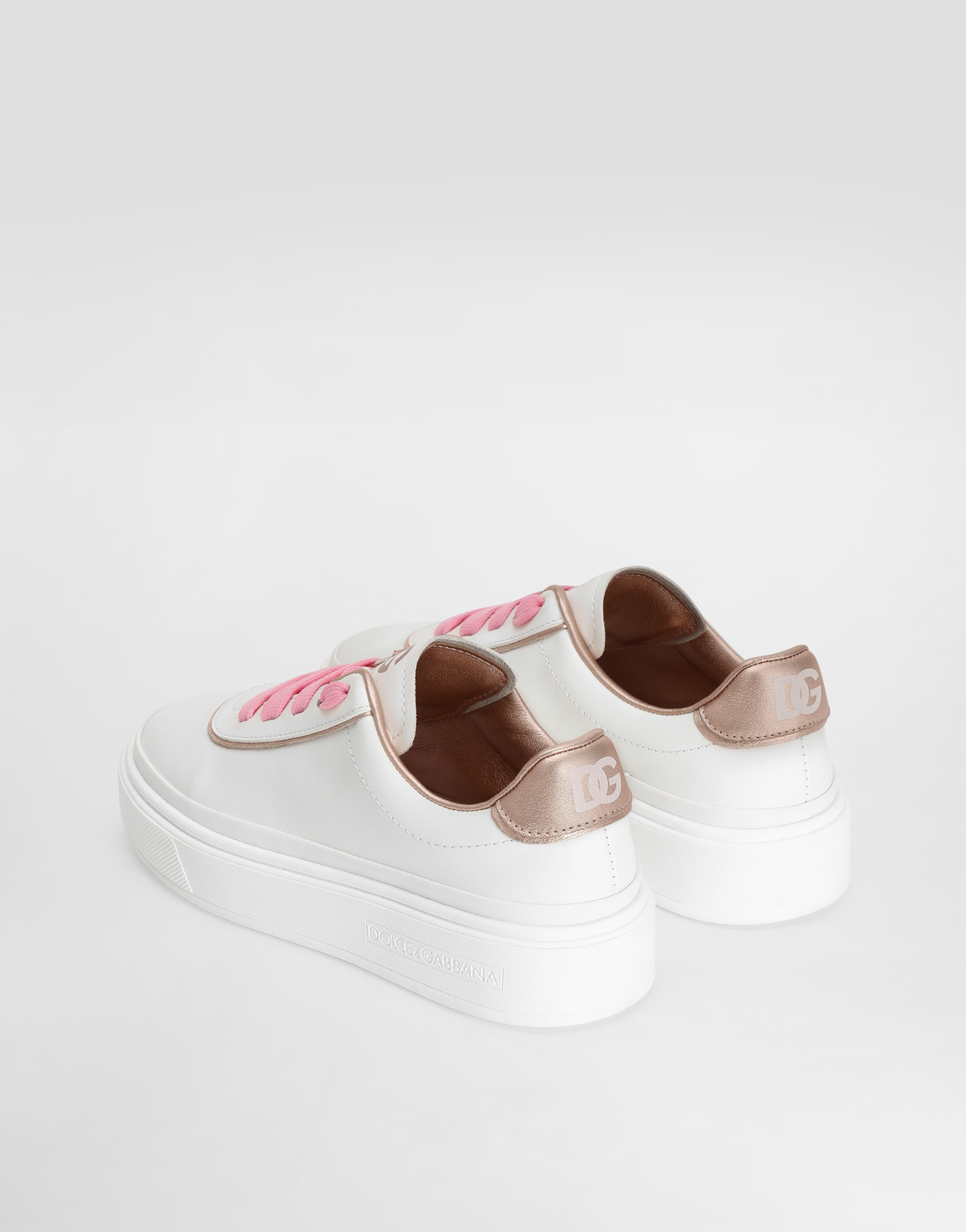 Кроссовки DG girlie up из наппы теленка и ламинированной кожи DOLCE & GABBANA, мультиколор — фото 3