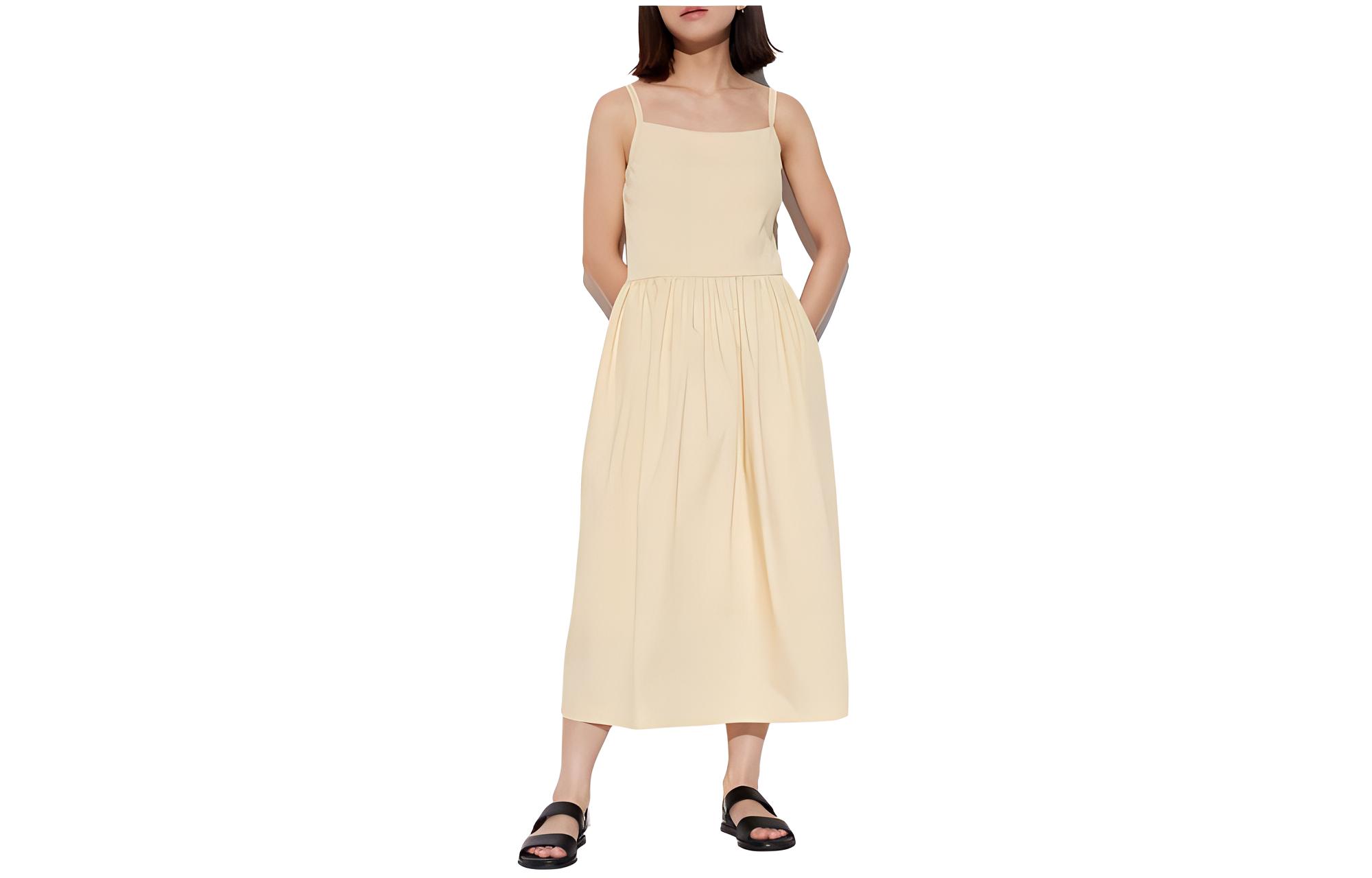 

Футболка-комбинация женская кремовая UNIQLO