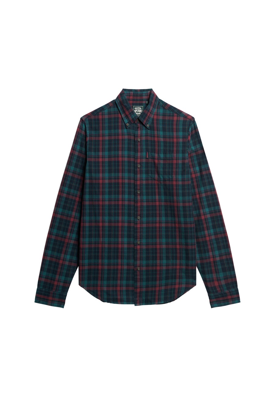 

Рубашка обычного кроя на пуговицах Superdry, цвет Emerald/Dark green