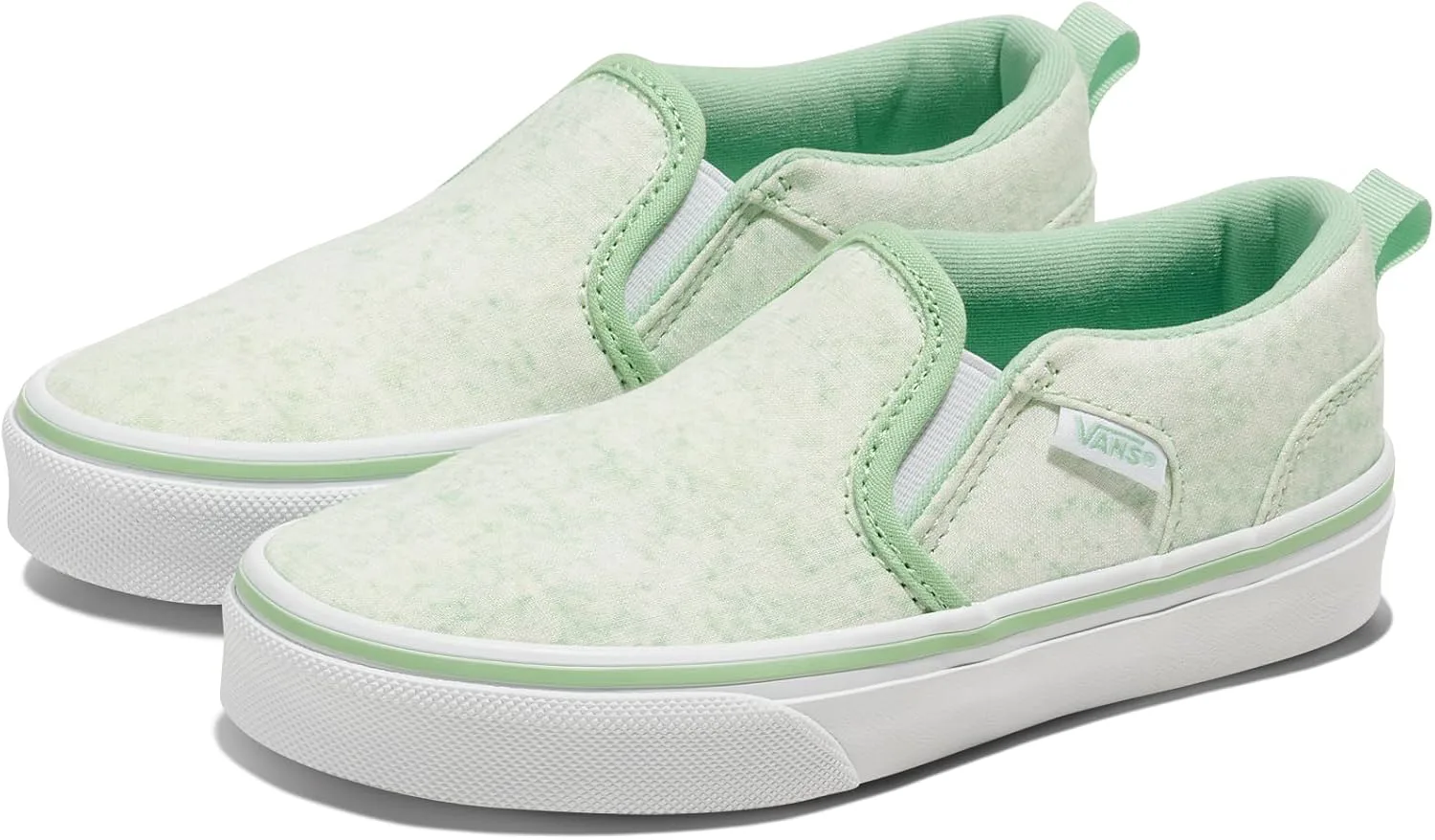 Кеды Vans Asher без шнурков для детей и подростков, зеленый — фото 2