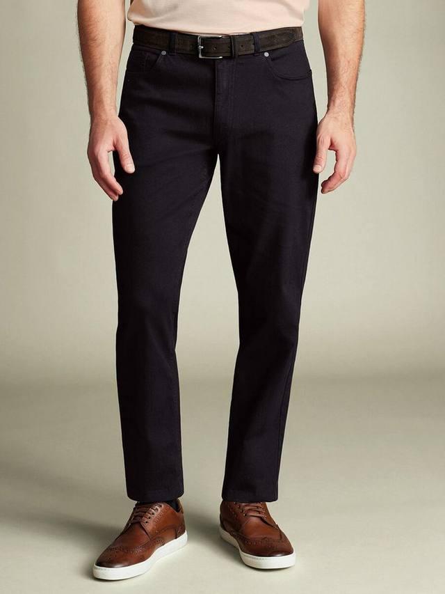 

Джинсы Slim Fit из хлопковой смеси с пятью карманами Charles Tyrwhitt, Dark Navy