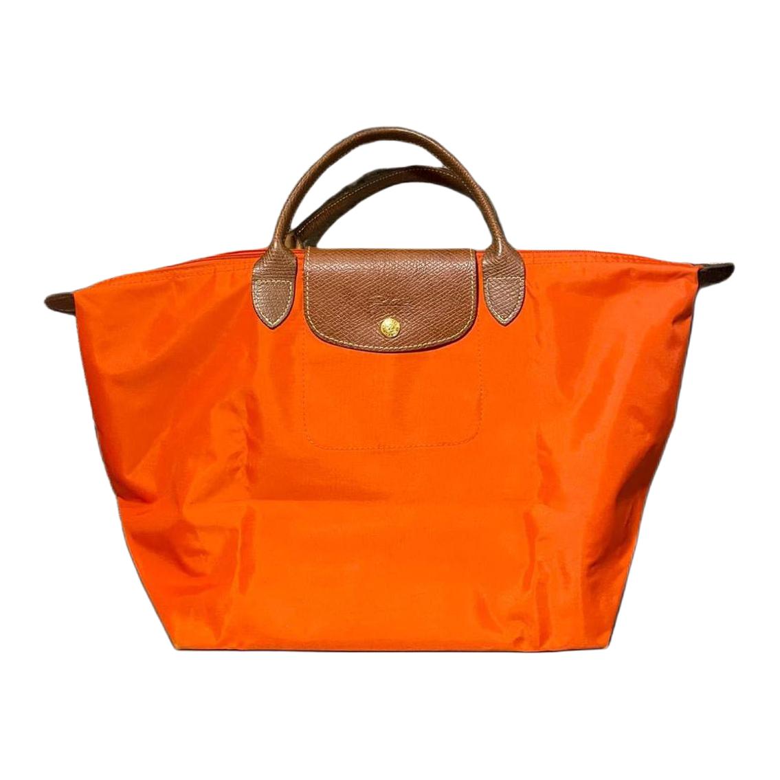 

LONGCHAMP Большая женская нейлоновая сумка оранжевого цвета