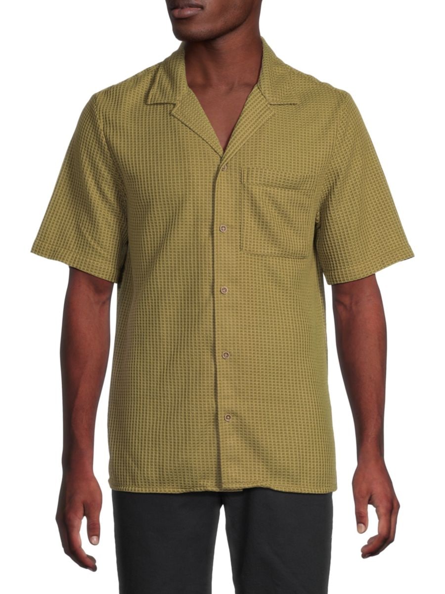 

Рубашка Camden Waffle Knit Camp Original Paperbacks, цвет Forest Green